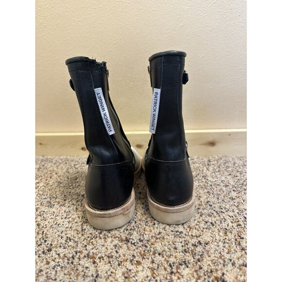 Two‎ Thousand Never Patrick Winget Men's Boots 8 Black Engineer Leather Side Zip - Picture 3 of 9